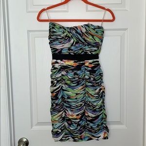 Strapless mini multicolor dress